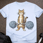 Deadlifting Cat T-shirt