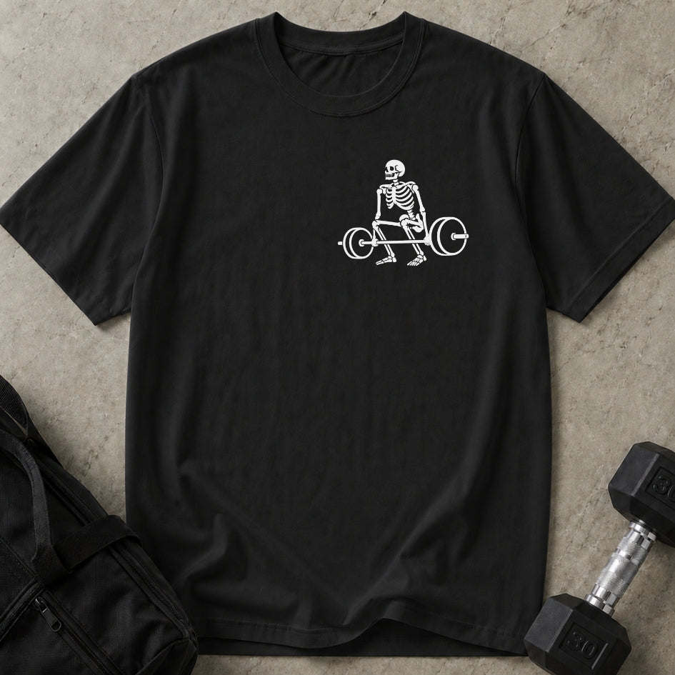 Skeleton Deadlifting Graphic T-shirt