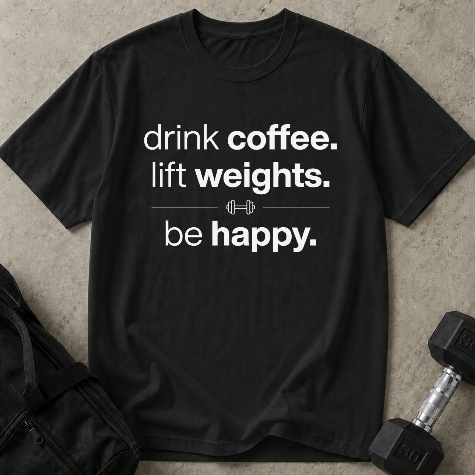 Drink Coffee Lift Weights Graphic Tee