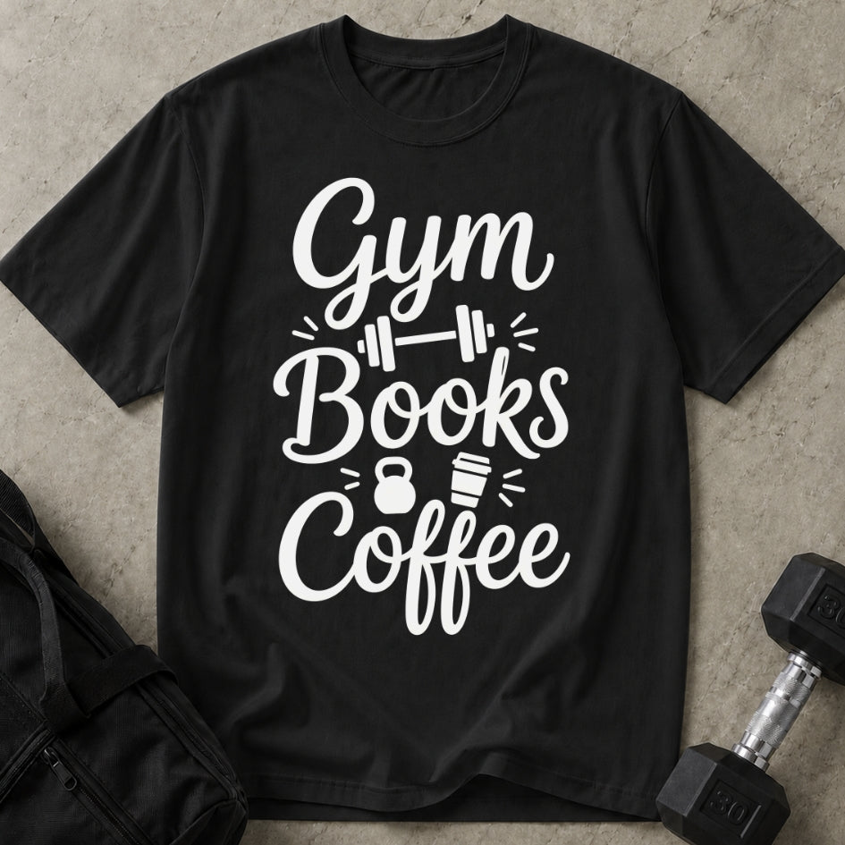Gym Books Coffee T-shirt