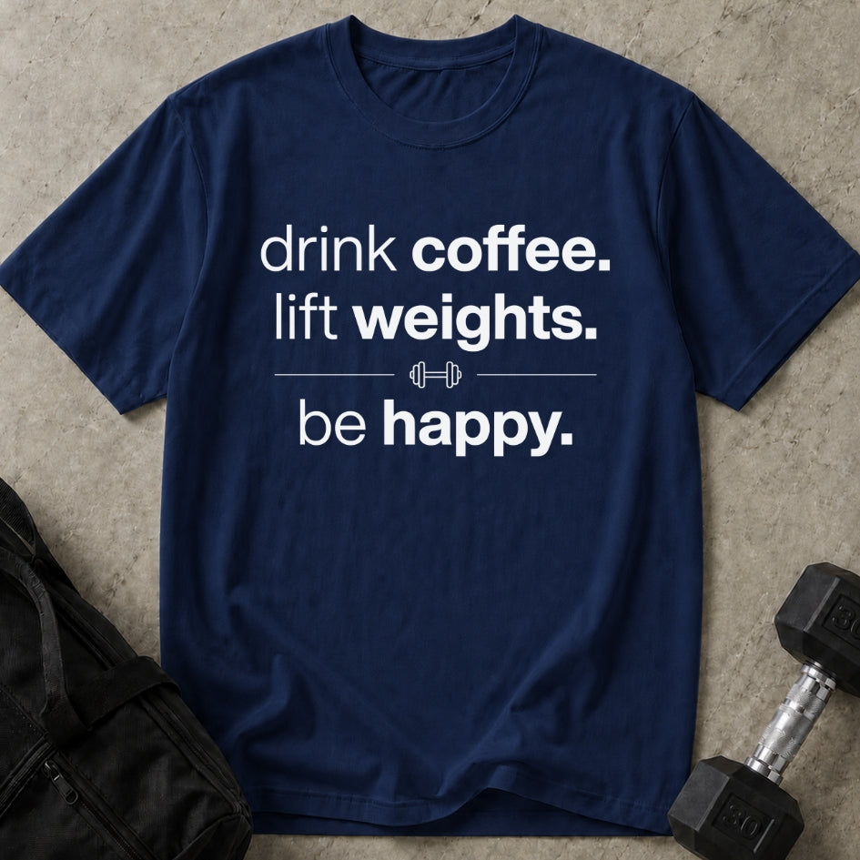 Drink Coffee Lift Weights Graphic Tee