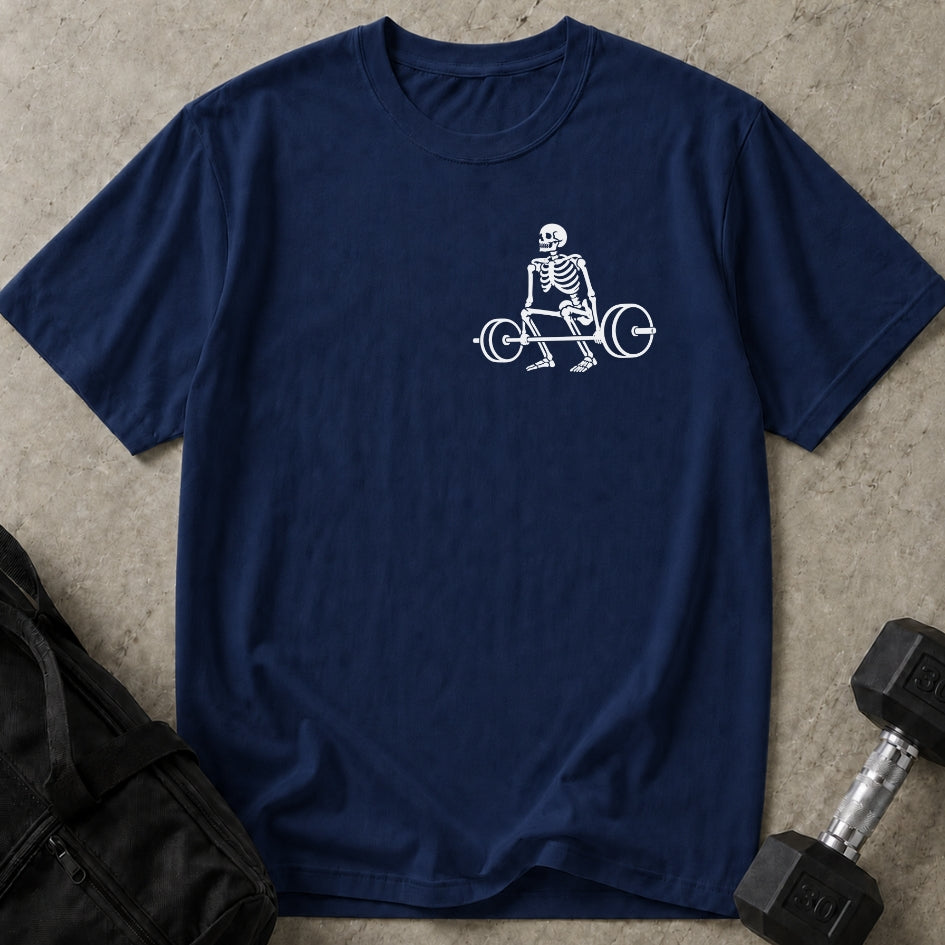 Skeleton Deadlifting Graphic T-shirt