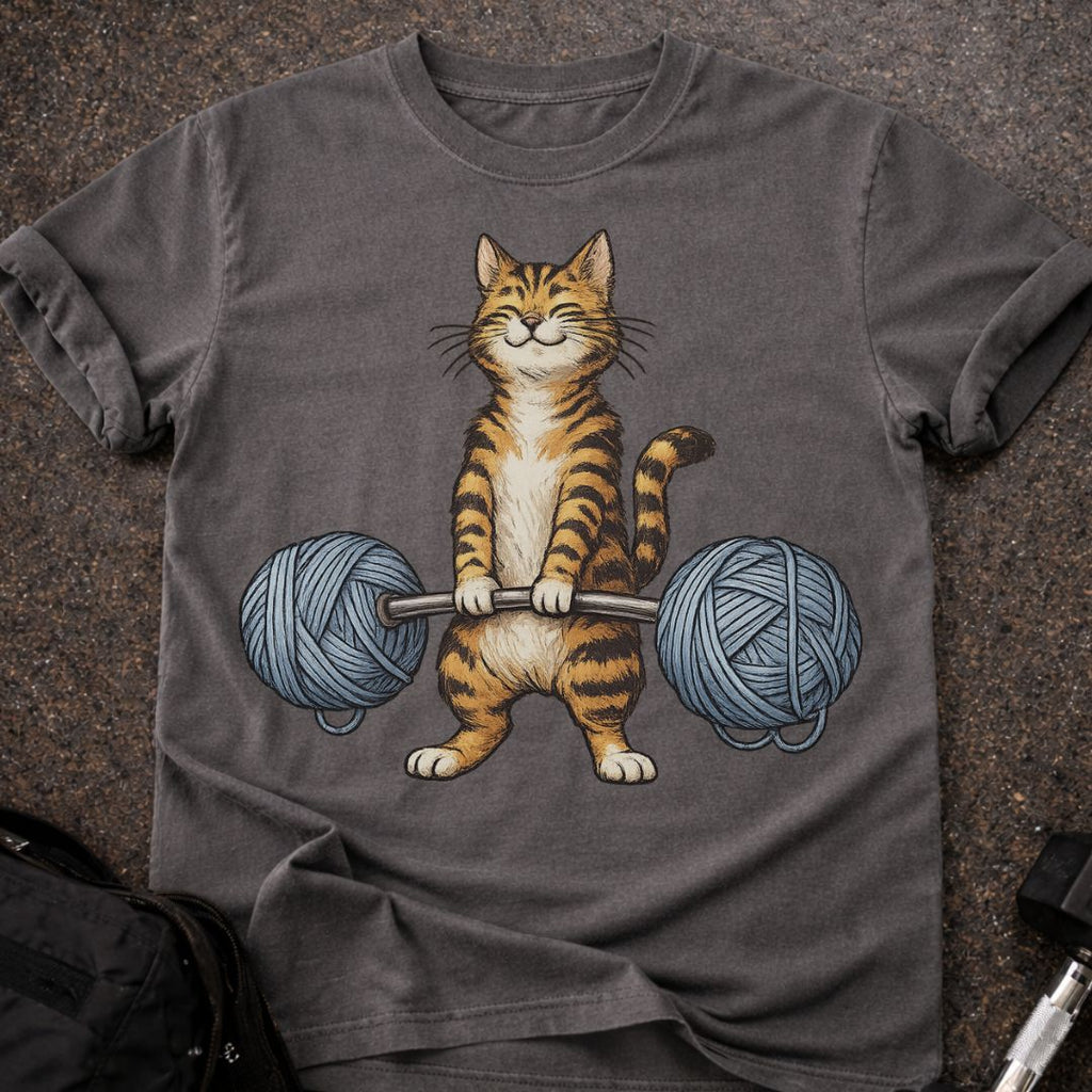 Deadlifting Cat T-shirt