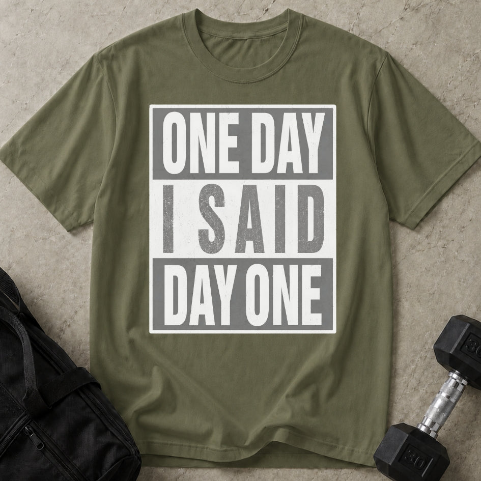 Model wearing the Motivational Gym funny gym t-shirt by Lift Society