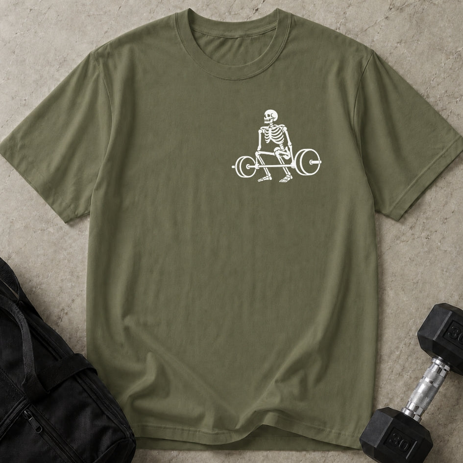 Skeleton Deadlifting Graphic T-shirt