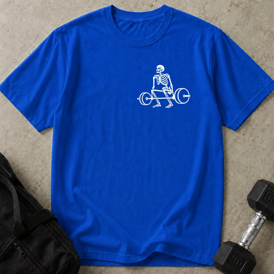 Skeleton Deadlifting Graphic T-shirt