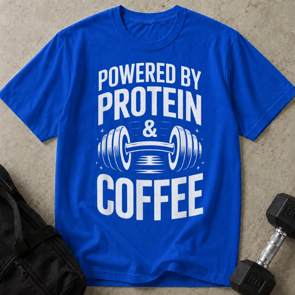 Powered By Protein & Coffee Tee