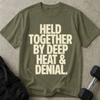 Held Together By Deep Heat Tee