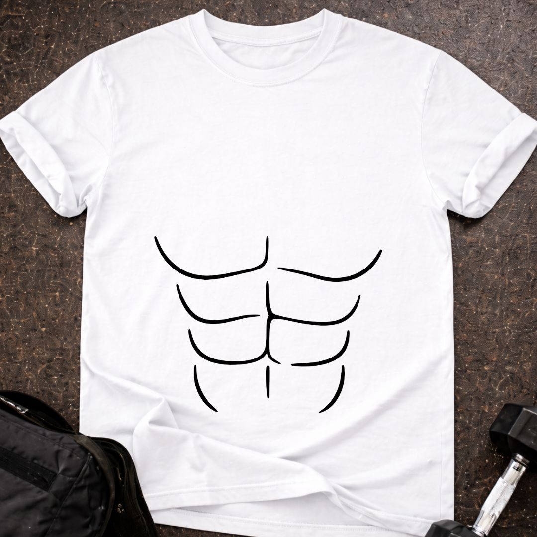 Funny Abs Outline T-shirt