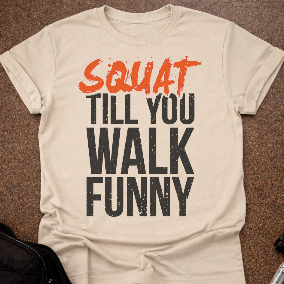 Squat Till You Walk Funny T-shirt