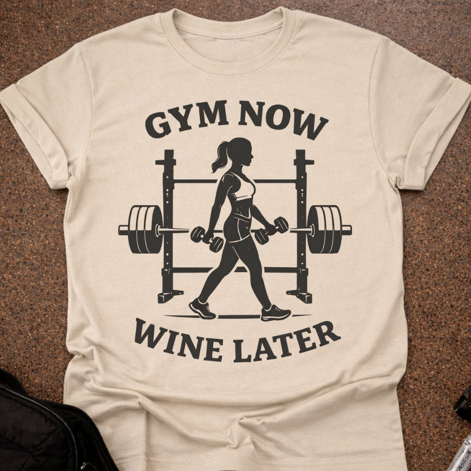 Gym Now Wine Later T-shirt