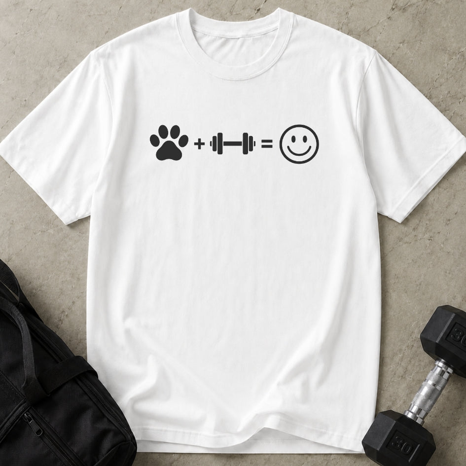 Dogs + Gym = Happy T-shirt