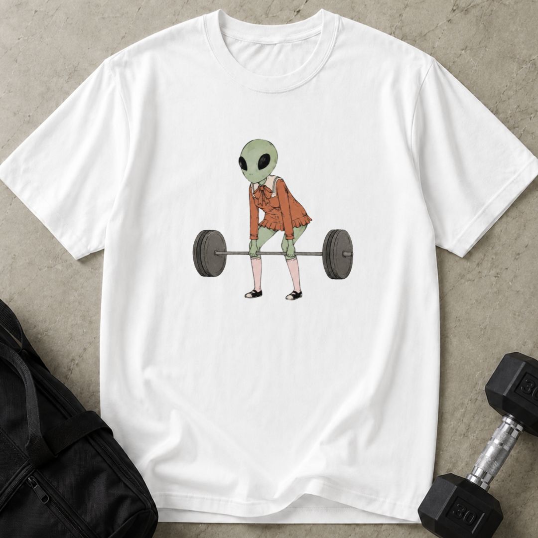 Alien deadlifting Tee