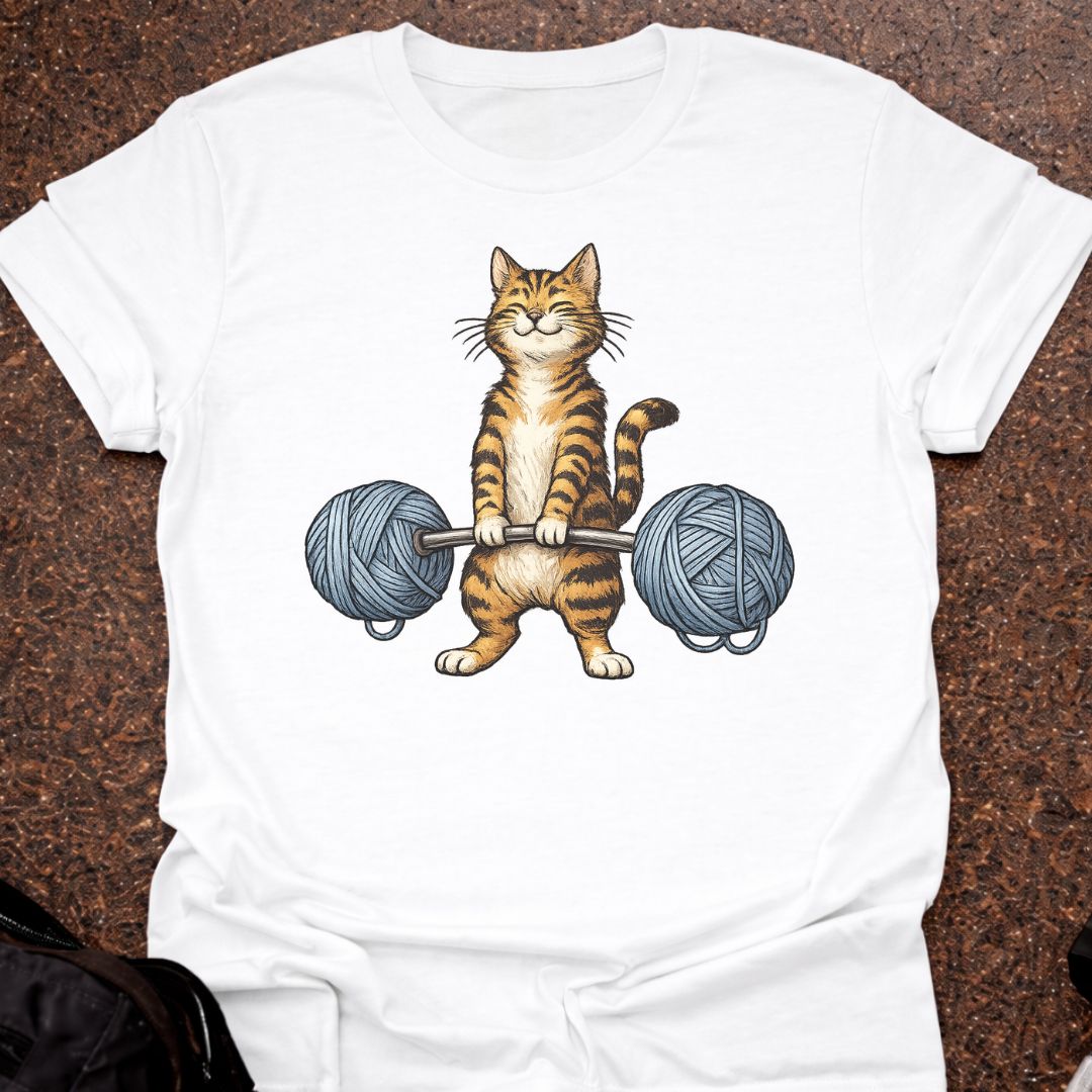 Deadlifting Cat T-shirt