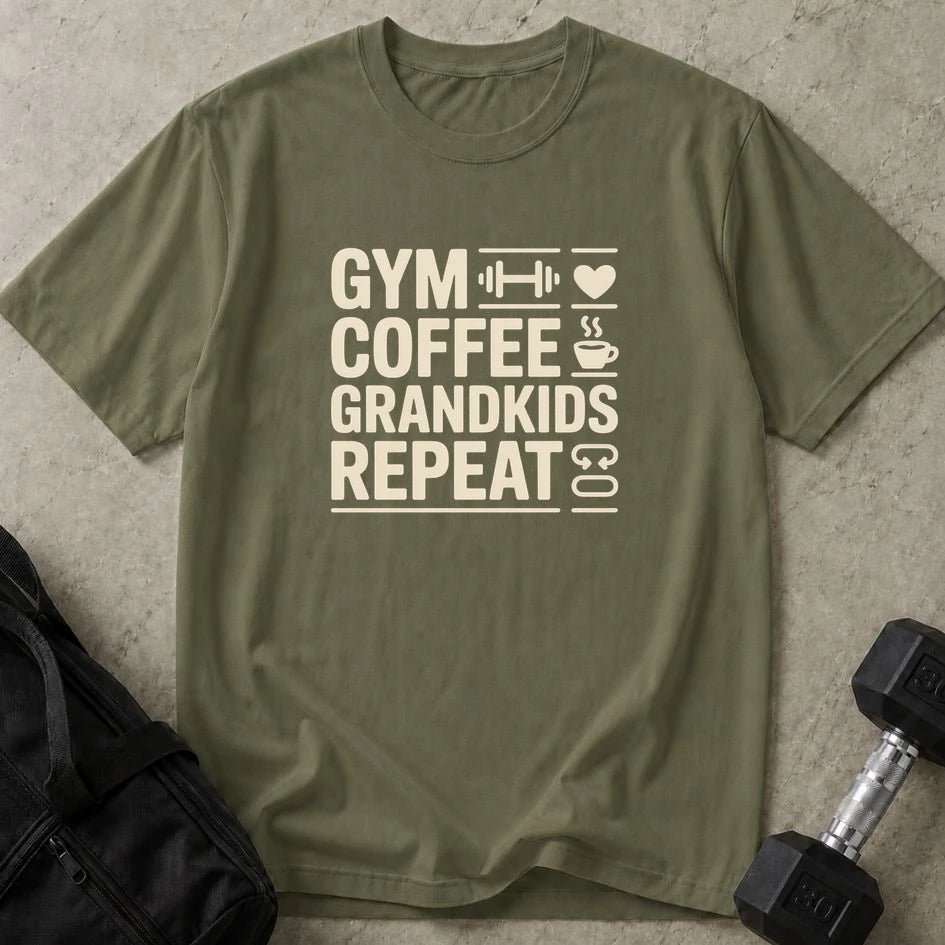 Gym Coffee Grandkids Repeat Tee
